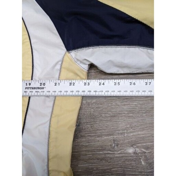 Vintage Wilson Jacket Mens Large Yellow Zip Windbreaker Hooded Coat 90s - Picture 8 of 8